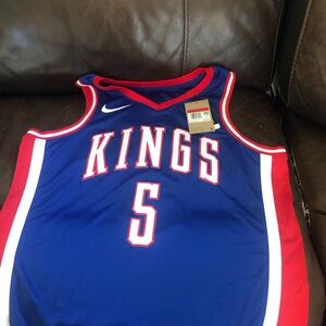 Nike Kings #5 Blue and Red Jersey L